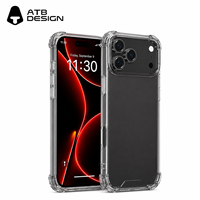 Coque de protection anti-jaunissement ATB pour iPhone 17 18 Pro Max, transparente, antichoc, avec protection de caméra surélevée, et emballage design gratuit
