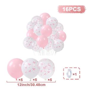 Ensemble <span class=keywords><strong>de</strong></span> décorations d'anniversaire avec nœud rose, bannière Joyeux Anniversaire, décoration <span class=keywords><strong>de</strong></span> gâteau, ballons pour fournitures <span class=keywords><strong>de</strong></span> fête - Product Image 6