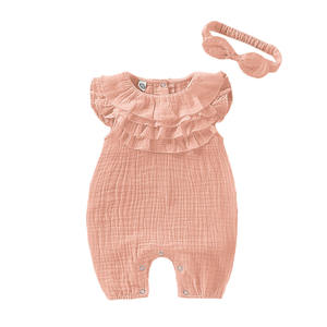 Conjuntos de ropa para bebé, peleles y monos para niñas de talla grande con encaje al por mayor - Product Image 1