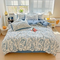 Couette de style chinois pour lit Queen, ensemble de literie tissée personnalisable 3 pièces, 40 fils, 200TC, polyester, lavable, pour usage domestique