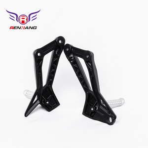Repose-pieds de moto <span class=keywords><strong>Renhang</strong></span> Original Factory ADC12 en fonte moulée sous pression, noir mat + argent, pour système de carrosserie Italika 300/Vento Nitrox - Product Image 2