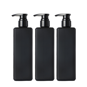 Bouteille à pompe carrée en PET noir de 500 ml, rechargeable, pour huile essentielle, shampoing, après-shampoing et <span class=keywords><strong>gel</strong></span> <span class=keywords><strong>douche</strong></span> - Product Image 4