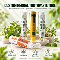 Tube d'emballage de dentifrice en aluminium et plastique avec logo personnalisé, imprimé UV, bouchon à vis, conteneur cosmétique 12,7-35 mm