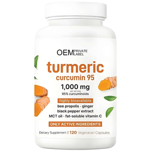 Curcumina orgánica OEM con <span class=keywords><strong>c</strong></span>ápsulas de piperina 1000mg <span class=keywords><strong>c</strong></span>ápsulas-120 Propóleo, extracto de pimienta negra, <span class=keywords><strong>vitamina</strong></span> <span class=keywords><strong>C</strong></span>, para hombres y mujeres - Product Image 4