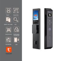 Serrure Intelligente ZJ-A10 pour la Maison avec Reconnaissance Faciale, Empreinte Digitale, RFID, Code, Carte, Contrôle par Application, Stockage sur Carte Mémoire Cloud, WiFi TUYA, Bois