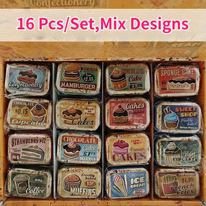 Lot de 8 à 16 boîtes miniatures vintage en étain, ensemble en vrac, contenants de rangement en métal rétro pour bijoux, clés USB et objets de collection, organisateur de bijoux - Product Image 4