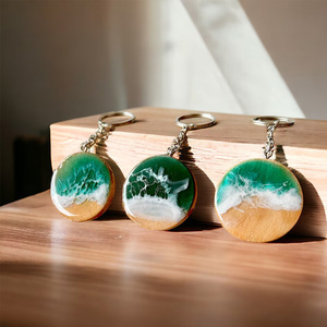 Letrero Decorativo de <span class=keywords><strong>Madera</strong></span> con Resina, Diseño de Ola Oceánica, Llavero de <span class=keywords><strong>Madera</strong></span> con Forma de Tabla de Surf, Estilo Náutico, Decoración para Colgar <span class=keywords><strong>en</strong></span> la Pared del Hogar - Product Image 4