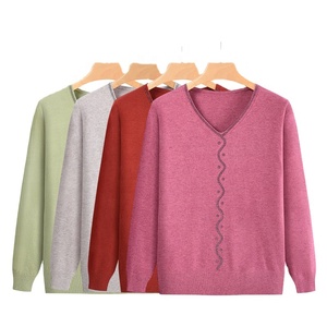 Maglione Lavorato a <span class=keywords><strong>Maglia</strong></span> con Effetto <span class=keywords><strong>Glitter</strong></span> e Perline Termosaldate, Scollo a V, Pullover per <span class=keywords><strong>Donna</strong></span> - Product Image 2