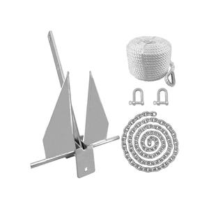 ISURE Kit jangkar perahu berat laut <span class=keywords><strong>Anchor</strong></span> Fluke dengan rantai jangkar dan tali untuk ukuran berbeda perahu Pontoon - Product Image 1