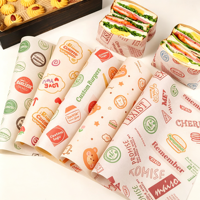 Kertas Pembungkus Makanan Sandwich Burger Anti Minyak, Ramah Lingkungan, Biodegradable, Tahan Air, dengan Cetak Logo Kustom