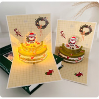 Carte de vœux 3D lumineuse avec bronzage et motif musical, en papier, pour Noël et anniversaire