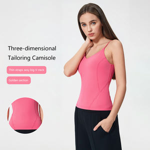 Top de Verão Feminino Estilo V-Back com Alças Ajustáveis e Almofadas Removíveis, Sutiã Esportivo Respirável para Yoga e Tênis - Product Image 3