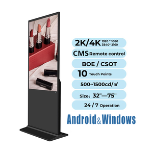 Señalización Digital Táctil Capacitiva IR de 43, 55 y 65 Pulgadas 4K con Soporte de Pie y <span class=keywords><strong>Precio</strong></span> de Fábrica para Navegación en Tiendas, Centros Comerciales, Hoteles y Hospitales - Product Image 2