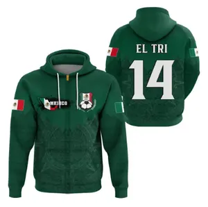 طباعة الشعار المكسيك El Tri كرة القدم هوديي الرجال مريح الرجال الرياضة هوديي رخيصة الرمز البريدي كامل حتى هوديي رياضية للرجال
