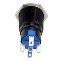 Bouton poussoir 16 mm pour volet roulant de garage, symbole marche/arrêt LED, blanc, 12 V, interrupteur automobile pour lampe