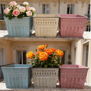 Fast Shipping Low-Priced Metal Crafts Succulent <strong>Planters</strong> Embossed Square Iron Buckets Decorative Desktops <strong>Windowsills</strong> Balconies - Product Image 1