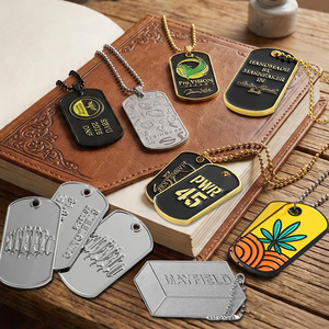 Nuevo Collar con Placa de Identificación para Perro, en Oro, Plata y Negro, de Aleación de Zinc, con Esmalte Metálico, Diseño 3D y 2D, Personalizable por el Fabricante, para Hombre - Product Image 1