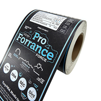 Marque personnalisée écologique Autocollant noir de grande taille avec impression couleur Étiquette Bopp argentée surélevée aux UV avec valeur nutritive