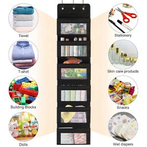 6-Shelf Foldable Non Woven Fabric <b>Shoe</b> Organizer Hanging Over Door Storage for Bedroom Closet Pantry - Product Image 5
