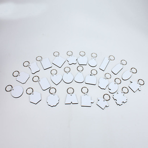 Porte-clés vierge en MDF pour sublimation DIY avec cadre photo, sous-verre en bois, objets décoratifs pour la sublimation de porte-clés - Product Image 4