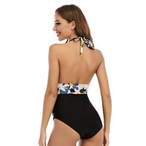 ชุดว่ายน้ำออกกำลังกายแบบชิ้นเดียวพิมพ์ลายสีพื้นมีสไตล์ของผู้หญิงชาวยุโรปอเมริกันดีไซน์ด้านหลังมีขนาดพิเศษระบายอากาศ - Product Image 5