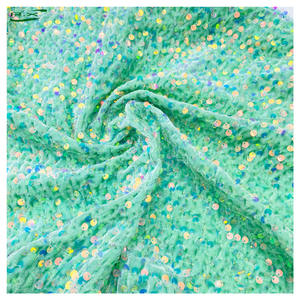 Tessuto in Velluto Elasticizzato con Paillettes e Ricami di Lusso, 100% <span class=keywords><strong>Cotone</strong></span> per Abiti da Sposa e Cerimonia - Product Image 5