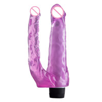 Produit phare : Godemiché double dragon en TPE cristal à vitesse unique, à piles, avec stimulation par vibration, jouet sexuel en forme de pénis