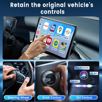 Adaptador Inalámbrico 2 en 1 para Auto con Doble Puerto USB, Compatible con CarPlay, WiFi 6, Reproductor de Música, Personalizable con Logotipo