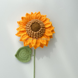 Bouquet de fleurs au crochet <span class=keywords><strong>tournesol</strong></span> fait main en gros pour la Fête des Mères et la Saint-Valentin – USA - Product Image 6