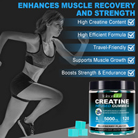 Hatmanlabs Gummies de créatine monohydrate sans sucre, compléments pré-entraînement pour la croissance musculaire, gummies infusés à la créatine