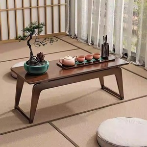 Mesa de té de madera maciza de estilo japonés para apartamento pequeño Simple Kung Fu <span class=keywords><strong>Bay</strong></span> ventana balcón para sala de estar hogar café juegos de té - Product Image 1