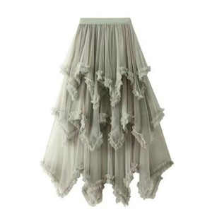 Falda de malla a capas con cintura alta - Product Image 4