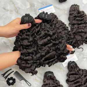 Extensions de cheveux humains bouclés birmans en gros, 100% cheveux humains bruts, tissage fabriqué au Vietnam - Product Image 2