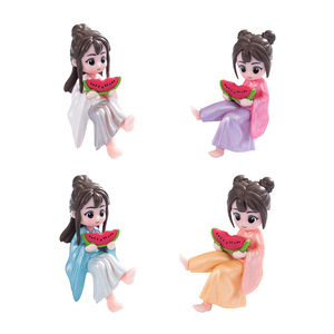 Depeng Crafts Ancient Style Couple Figurines Eating Watermelon <b>Miniature</b> Decor For Living Room Desktop Ornaments - Product Image 4