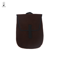 Sac à dos vintage en velours côtelé et polyester, sac d'école minimaliste, sac de voyage décontracté couleur café, sac à dos de grande capacité pour ordinateur portable pour femmes et hommes