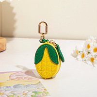 Petits pendentifs mignons à suspendre, porte-monnaie en cuir PU imperméable en forme de fruit, porte-clés, étui pour écouteurs, pendentif porte-clés