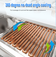 Machine à glace thaïlandaise à plaque froide haute performance 220 V 50 HZ 1100 W / Machine à glace frite à plaque plate commerciale thaïlandaise