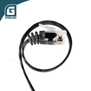 Gcabling 3M 32AWG Cuivre NOIR RJ45 8P8C <span class=keywords><strong>Câble</strong></span> de raccordement plat Cat-6 Réseau <span class=keywords><strong>Internet</strong></span> plat Intérieur Paire torsadée <span class=keywords><strong>Câble</strong></span> Cat6 Patch - Product Image 1