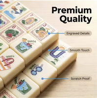 En stock – Nouveau jeu de tuiles de mahjong américain gravées en acrylique, motif floral et fruitier, 4 couches, 160 tuiles, pour usage domestique