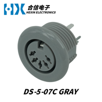 Conector Circular HX Factory Direct DS-5-07C, Hembra DIN Vertical de 5 Pines, Montaje en PCB, 5 Núcleos