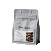 Herbruikbare aluminiumfolie koffiebonenverpakking met ritssluiting en ventiel, aangepaste logo's, 250g, 500g, 1kg, 12oz