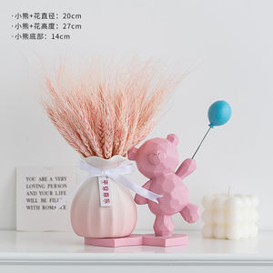 Vase de table en céramique de porcelaine décorative pour la maison, Floreros Jarrones, disponible en différentes couleurs avec fleurs pour la décoration intérieure - Product Image 6