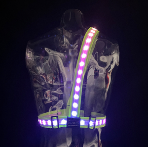 الهاتف APP التحكم Led وامض صدرة للجري <span class=keywords><strong>3m</strong></span> عاكس الطريق سلامة مرحبا فيس قابل للتعديل قابلة للشحن عالية الرؤية حزام أمان - Product Image 3