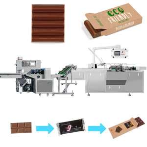 Ligne d'emballage entièrement automatique pour barres <span class=keywords><strong>chocolat</strong></span>ées, machine d'emballage de barres <span class=keywords><strong>chocolat</strong></span>ées dans des boîtes, machine de conditionnement de boîtes de <span class=keywords><strong>chocolat</strong></span> - Product Image 1