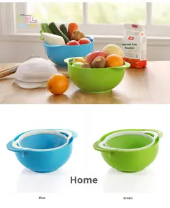 Ensemble de 2 cuvettes en <span class=keywords><strong>plastique</strong></span> multifonctionnelles pour la cuisine domestique Panier à riz pour le lavage des légumes Panier à farine à mailles fines Panier d'égouttage - Product Image 5