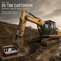 Excavatrice hydraulique sur chenilles d'occasion avec télécommande sans fil, en stock, pompe principale fiable pour travaux de construction lourds