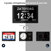 Pros 12 "Jam Kalender Digital Ekstra Besar Hari Tanggal Waktu Jam Dementia Lansia Tua Gangguan Penglihatan Kehilangan Memori