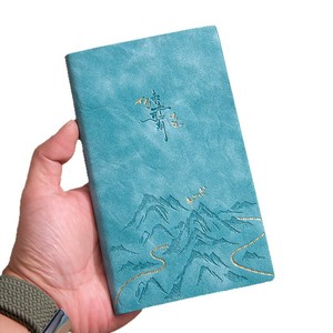 Carnet de notes Kaiyue avec relief paysage chinois, couverture en PU A6, reliure sans fil, 100-200 pages, agenda hebdomadaire - Product Image 1