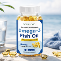 Huile de foie de morue riche en oméga-3 (EPA & DHA) OEM ODM, huile de poisson de haute mer, soutient le système immunitaire, capsules molles d'huile de poisson naturelle