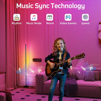 Lampu Lantai Sudut LED Modern Pintar Desain Bar Kontrol Aplikasi Android Wi-Fi Baterai Terpasang Paduan Aluminium 24 Jam Warna DIY Rumah